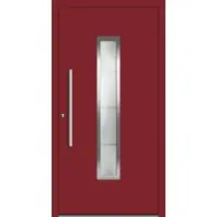 Haustuerenland.de Aluminium Haustür nach Maß "ELENORA" 60 mm RC2 Purpurrot RAL 3004 beidseitig innen öffnend DIN links