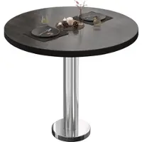 GGM Möbel BML | Bistrotisch | Ø:H 70 x 75 cm | Wenge / Edelstahl | Rund | Schwarzer Rand