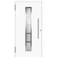 Haustuerenland.de Aluminium Haustür RC2 "LOTTE" 78 mm Weiß RAL 9016 beidseitig außen öffnend DIN links