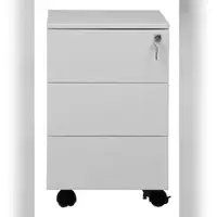 Proregal Rollcontainer Panther | 3 Schubladen| HxBxT 61x40x60 cm | Weiß