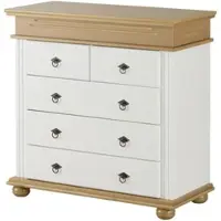 Möbel Kraft Kommode Massivholz Fehmarn , weiß , Maße (cm): B: 101 H: 99 T: 46.0