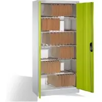 C+P Aktenschrank Acurado mit Drehtüren, innen 6 Pendelstangen, H1950xB930xT400mm Farbe Front Viridingrün