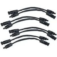 Revolt 8er-Set flache Solarkabel-Fensterdurchführungen, MC4-kompatibel, 35 cm