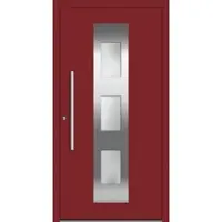 Haustuerenland.de Aluminium Haustür nach Maß "MAluminium" 60 mm RC2 Purpurrot RAL 3004 beidseitig innen öffnend DIN links