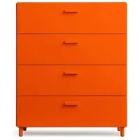 String - Relief Kommode mit Beinen, breit, 82 x 41 x 92,2 cm, orange