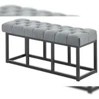 DELUKE Sitzbank MEXICO Stoff Dunkelgrau 100x38x46cm Sitzbank Flur Sitzhocker Esszimmerbank Polsterbank Schlafzimmer