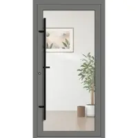 Haustuerenland.de PREMIUM Aluminium-Glas Haustür "HELENA" 90 mm BLACKLINE flächenbündig Graualuminium RAL 9007 innen öffnend DIN links