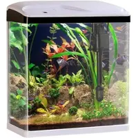 SWEETYPET Nano-Aquarium-Komplett-Set mit LED-Beleuchtung, Pumpe und Filter, 25 l