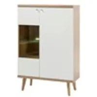 Möbel Kraft Vitrine Lessay , weiß , Maße (cm): B: 90 H: 134