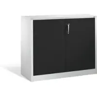 C+P Akten-Sideboard Acurado mit Drehtüren, 2 Ordnerhöhen, H1000xB1200xT400mm Front Schwarzgrau Korpus Lichtgrau