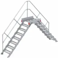 Euroline 512 Überstieg 45° 600mm Stufenbreite 2x8 Stufen Stahl Gitterrost