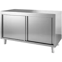 CombiSteel Arbeitsschrank mit 2 Schiebetüren aus Edelstahl 1600x600x850mm