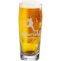 Luxentu Willi Becher Bierglas Helles-Glas 0,5 l mit Eichung - Torwart mit Bierkrug