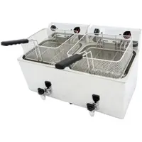 EURAST - Elektro-friteuse 12+12 liter tischgerät mit hahn - 695x495x325 mm - 9000 W 230/1V - 44246212