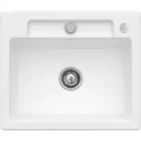 Villeroy & Boch Keramikspüle 33462FRW, Siluet 60 S flat Flächenbündige Spüle - inkl.