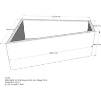 LDG förlag Badewannenträger passend für Riho Doppio rechts 180 × 130 × 52 cm