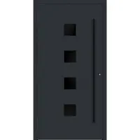 Haustuerenland.de Aluminium Haustür "ANTOINETTE" 90 mm RC2 BLACKLINE Anthrazit RAL 7016 außen öffnend DIN links
