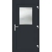 Haustuerenland.de RC2 Nebeneingangstür Aluminium "HEDWIG" 69 mm Anthrazit RAL 7016 außen öffnend DIN rechts