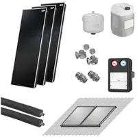 WOLF-Garten WOLF Solaranlage mit 3 Stk. TopSon F3-1 Kollektoren, SM1-2 Regelung und Zubehör zur solaren Nachrüstung - 2486517W05