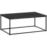 KADIMA DESIGN Couchtisch 100x60x40 cm mit Marmor Optik Schwarz, Wohnzimmertisch mit Metall-Gestell, Sofatisch Eckig Tisch Wohnzimmer,