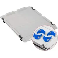 Proregal 10x Auflagedeckel Set Eurobox NextGen mit 4 blauen Schiebeschnappverschlüssen | BxT 30x40 | Eurobehälter