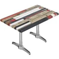 GGM Möbel WBC | Bistro Außen Tisch | B: T: H: 120 x 70 x 80,5 cm | Vintage Bunt / Aluminium | Rechteckig | Verbinder