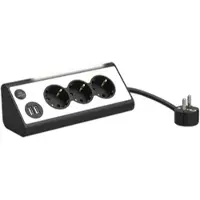 Revolt 3-fach-Eck-Steckdosenleiste mit 2 USB-Lade-Ports und LED-Nachtlicht