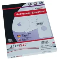 Büroring Etiketten, 105 x 42,3 mm, 1400 Etiketten, weiß, für Laser-, Farblaser-, Inkjetdrucker, Kopierer, lösungsmittelfrei, Blattformat: DIN A4
