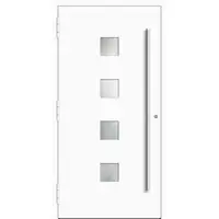 Haustuerenland.de Aluminium Haustür "ANTOINETTE" 90 mm RC2 Weiß RAL 9016 beidseitig außen öffnend DIN links