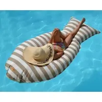 Chillisy Multifunktionsliege Float Sharky,, Größe: XL (L) 190 x (B) 90 cm, Farbe: beige gestreift