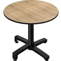 GGM Möbel CPBC | HPL Bistro Tisch | Ø:H 70 x 78 cm | Eiche / Aluminium | Klappbar + Zusatzgewicht | Rund