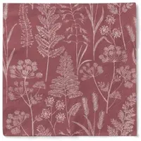 Mank Tissue Serviette Benjamin in Bordeaux, 33 x 33 cm, 3-lagig, 100 Stück - Herbstdesign Gräser Sträucher