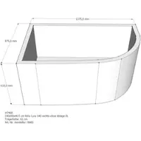 LDG förlag Badewannenträger passend für Riho Lyra rechts 140 × 90 × 46,5 cm