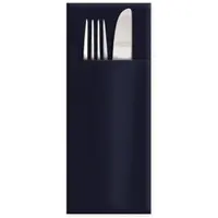 VEPATIM 50x Servietten Bestecktaschen Premium 32 x 40 cm Airlaid schwarz