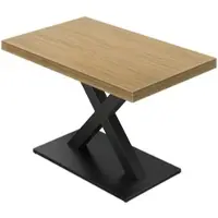 GGM Möbel KMX | Bistro Tisch | B:T 120 x 70 cm | H 78 cm | Eiche | Gestell: Schwarz | Gestell: 8 x 8 cm