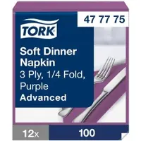 Tork Serviet 39x39 cm 3-lag Lilla,12 pk x 100 stk/krt