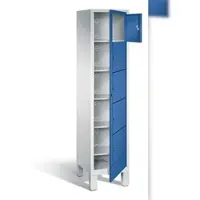 C+P S 3000 Evolo Metall Schließfach 6 Türen Zylinderschloss 420 x 500 x 1.850 mm Lichtgrau 48060-105 S10016