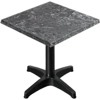 GGM Möbel WBC | Bistro Außen Tisch | B:T:H 60 x 60 x 80,5 cm | Felsen / Schwarz | Quadratisch
