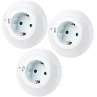 Revolt LED-Nachtlicht mit Dämmerungssensor und Steckdose, 3 Farben, 3er-Set