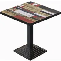 GGM Möbel BPY | Bistro Tisch | 80 x 80 x 78,5 cm | Quadratisch | Schwarzer Rand | Vintage Bunt / Schwarz