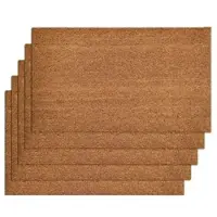 Amagohome Kokosmatte 5er Set Türvorleger Schmutzfangmatte Fußmatte Fußabtreter einfarbig für Haustür : 65 x 100 cm