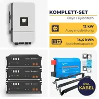 HUSATECH Deye Hybrid-Wechselrichter SUN-12K-SG05LP3 mit 3 x Pylontech US5000 1-C | 3-phasig | 12 kW | 14,4 kWh