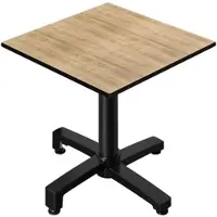 GGM Möbel CPBC | HPL Bistro Tisch | B:T:H 70 x 70 x 78 cm | Eiche / Aluminium | Klappbar + Zusatzgewicht | Quadratisch