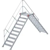 Euroline 512 Überstieg 45° 1000mm Stufenbreite 2x10 Stufen Alu gerieft