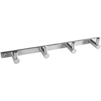 BRILLANTBAD BEO Hakenleiste mit 4 Haken Edelstahl matt 270x28x40 mm für Bad & Küche >> zum Bohren
