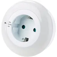 Revolt LED-Nachtlicht mit Dämmerungssensor und Steckdose, weiß