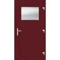 Haustuerenland.de RC2 Nebeneingangstür Aluminium "DOROTHEA" 69 mm Weinrot RAL 3005 außen öffnend DIN rechts