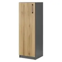 Möbel Kraft Aktenschrank mit Massivholzfront SOLIDLine , grau , Maße (cm): B: 40 H: 121,4 T: 40.0