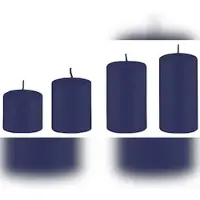 Kopschitz Kerzen 4er Set Adventskerzen abgestuft Nachtblau Dunkelbla Ø 6 cm (Höhen 6, 8, 10 und 12 cm)