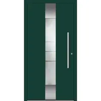Haustuerenland.de SCHÜCO Aluminium Haustür "AMADEJA" ADS 75.SI RC2 Moosgrün RAL 6005 innen öffnend DIN rechts